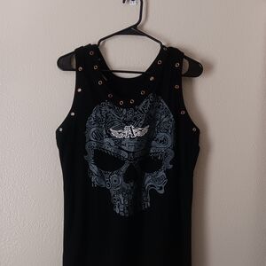 Black Skull Graphic Women's Top